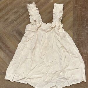 Copper Key White Ruffled Top